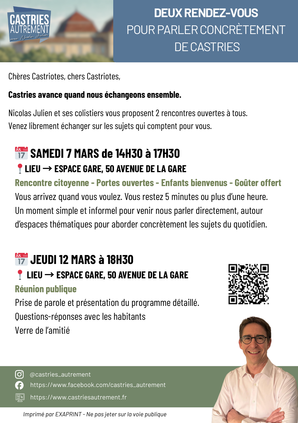 Aper&ccedil;u des r&eacute;unions publiques des 7 et 12 mars